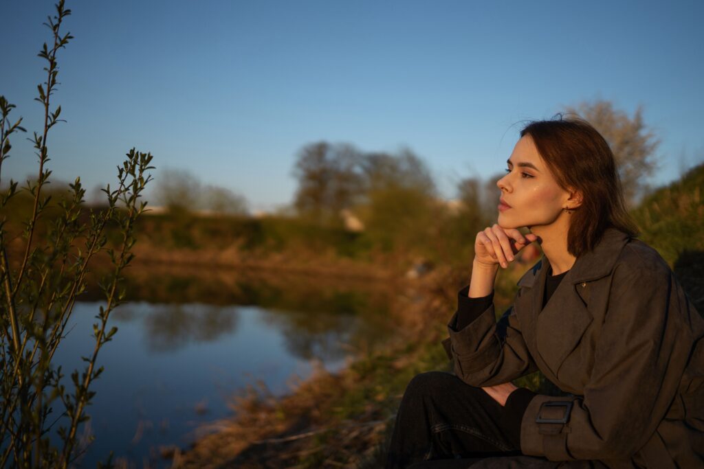 A peaceful moment of reflection representing freedom through self-awareness