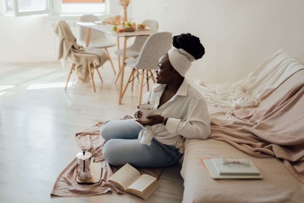 Woman sitting peacefully and learning to trust the process