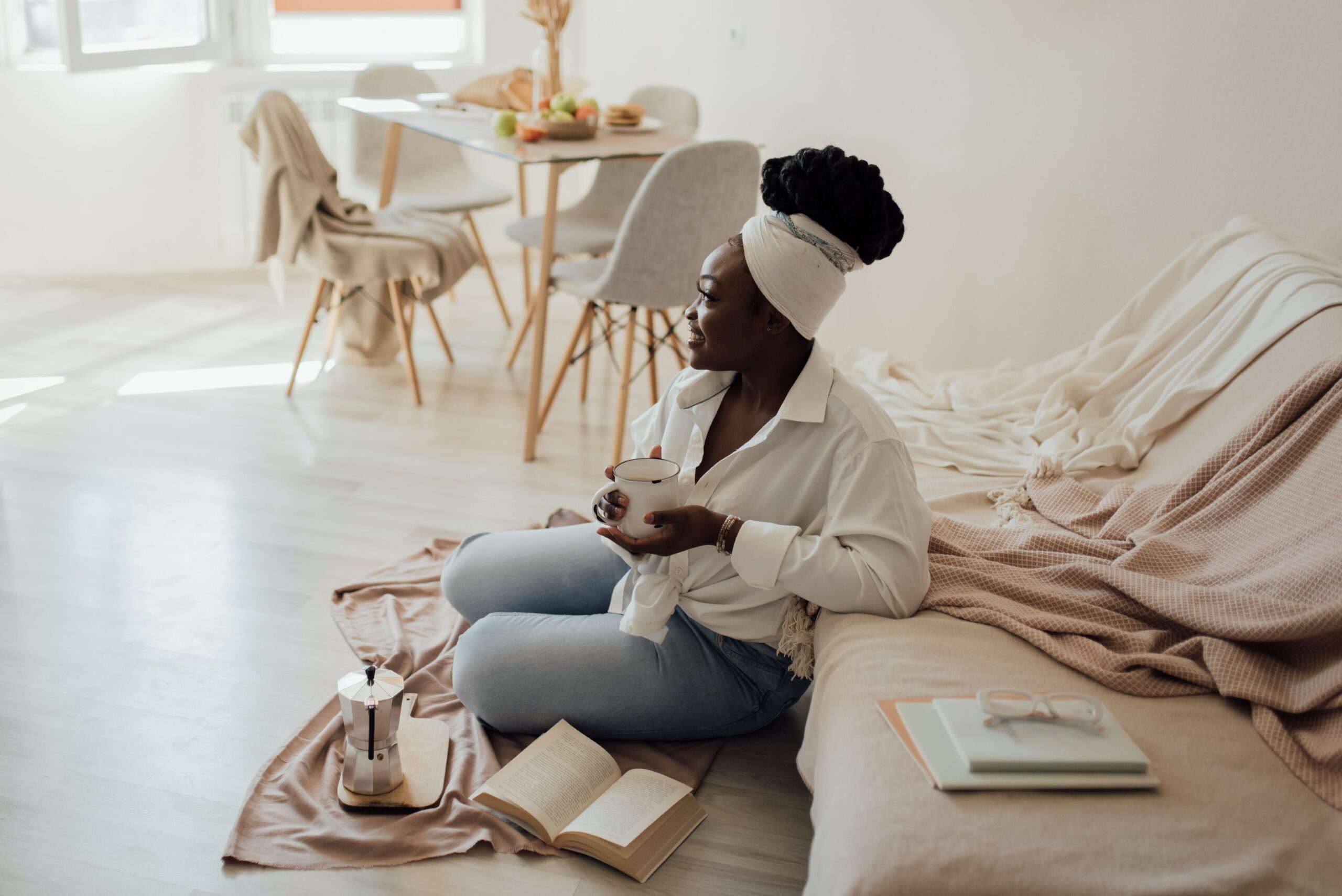 Woman sitting peacefully and learning to trust the process