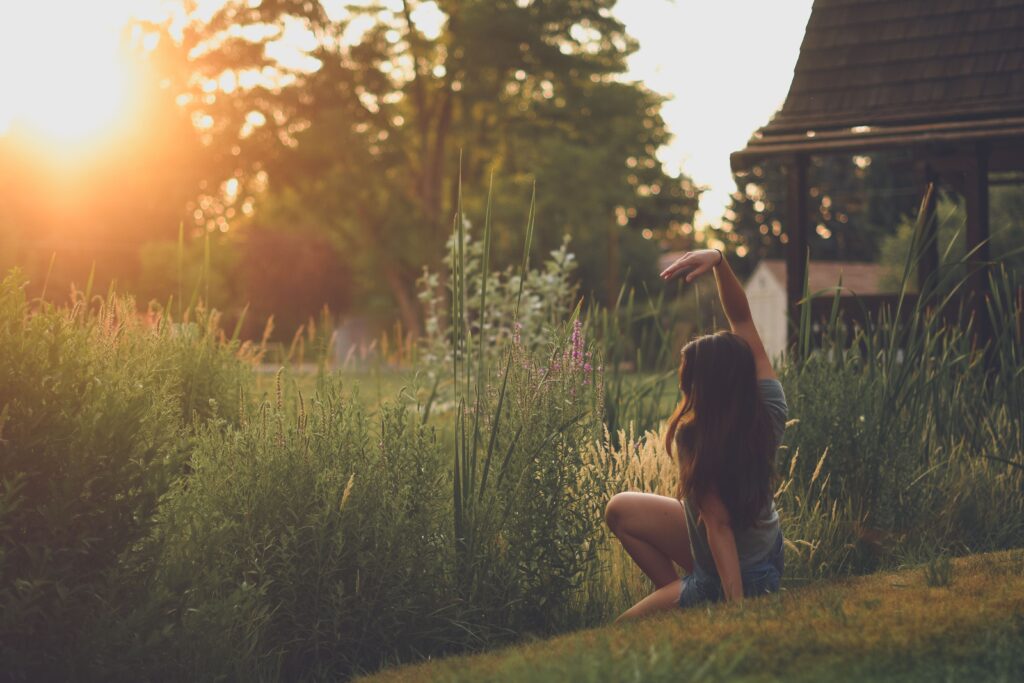 Woman enjoying a peaceful life and feeling free to be herself